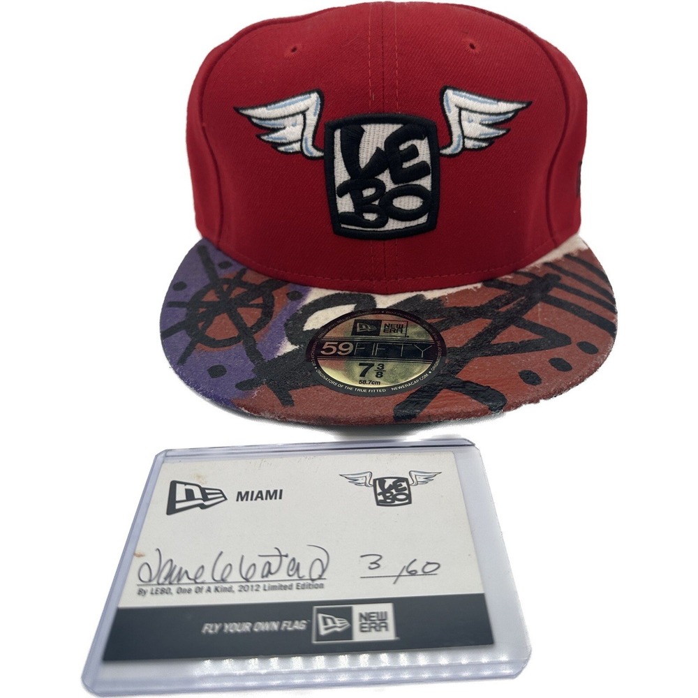 LEBO Graffiti Hat Cap Art Basel Hand Signed & Numbered Canvas New Era Lebatard